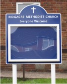 Ridgeacre Methodist Church Notice Board on Aluminium Posts